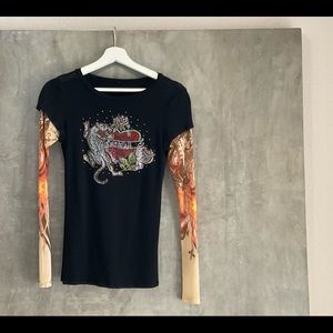 Ed Hardy rare tattoo sleeve t shirt